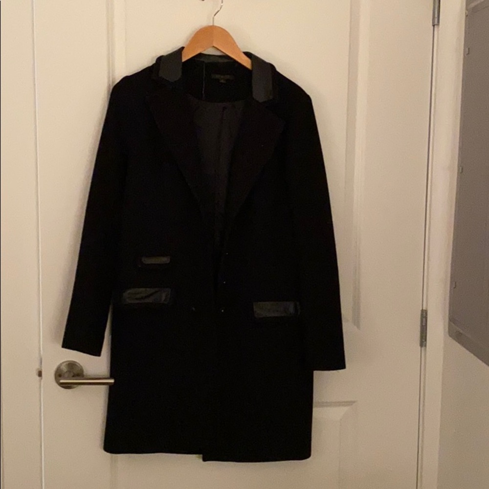 Rachel Zoe Wool & Leather Trimmed Jacket
